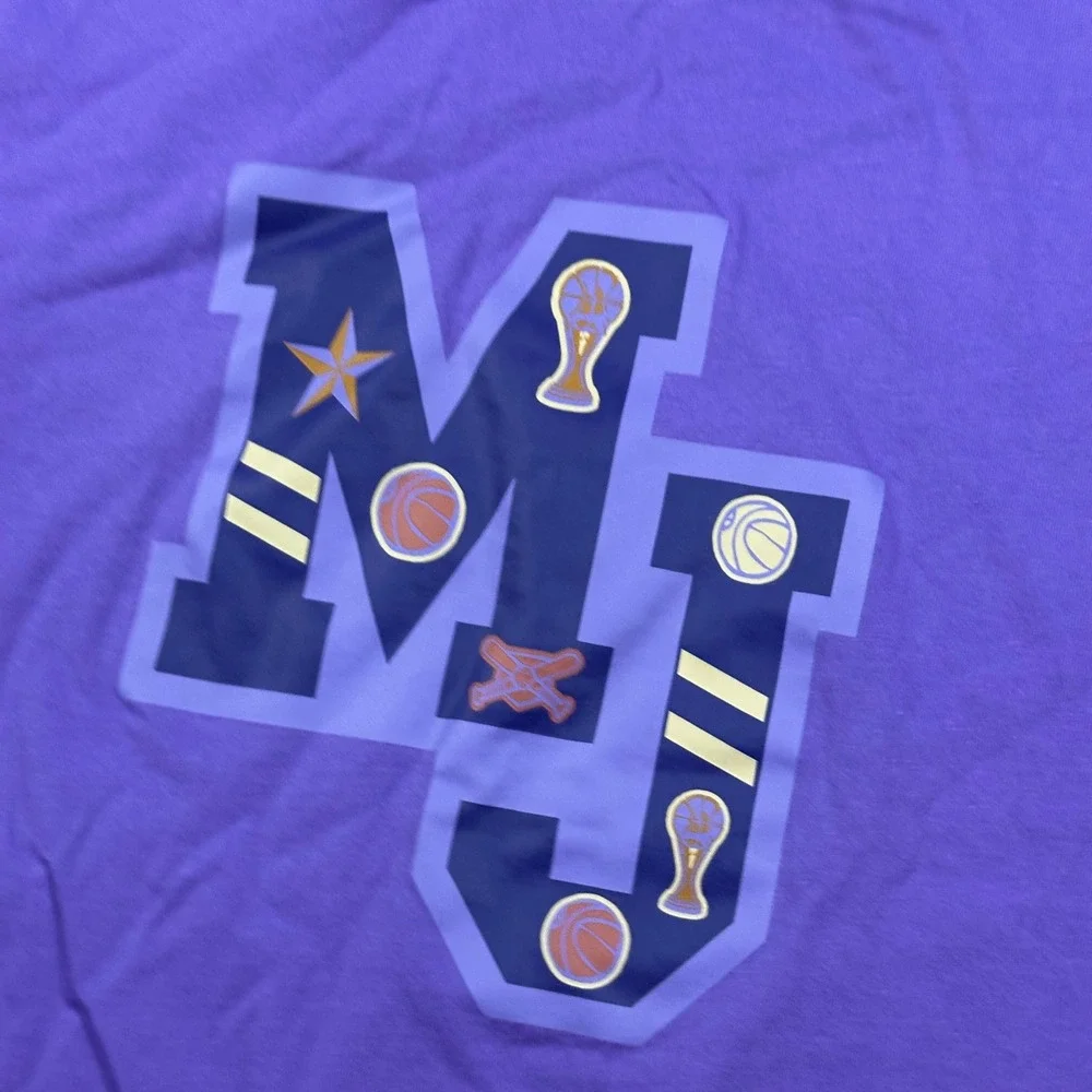 Jordan Mens MJ Championship Graphic T-Shirt M Purple Short Sleeve Boxy Fit Y2K